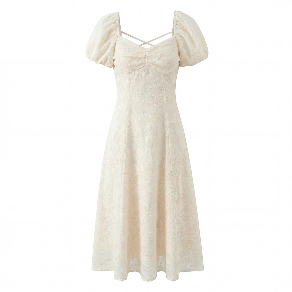 Women Floral Lace up Short Sleeve Dress Spring Summer Sexy Backless Slim Fit Maxi Dress