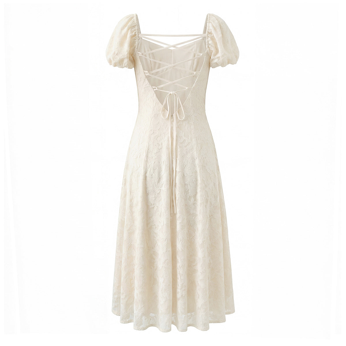 Women Floral Lace up Short Sleeve Dress Spring Summer Sexy Backless Slim Fit Maxi Dress