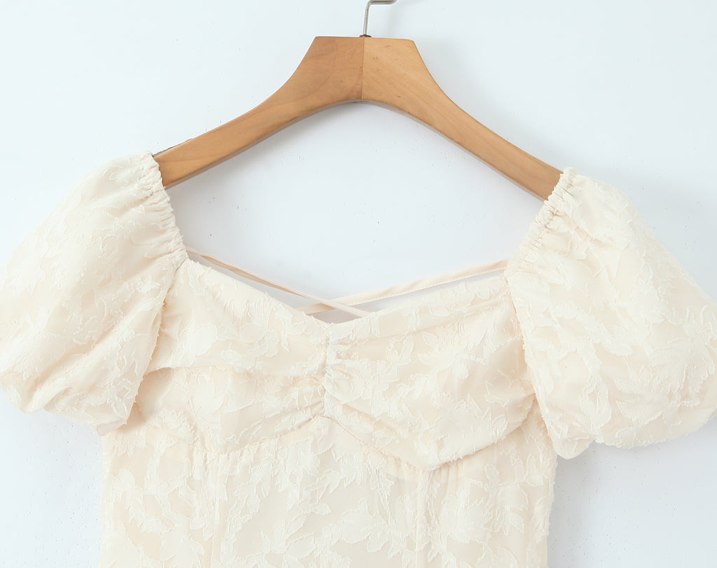 Women Floral Lace up Short Sleeve Dress Spring Summer Sexy Backless Slim Fit Maxi Dress