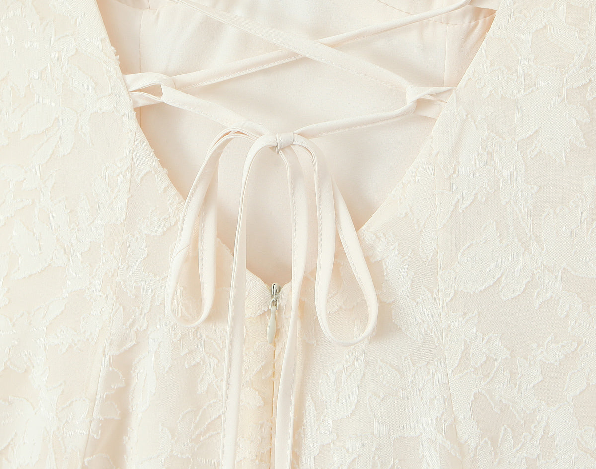 Women Floral Lace up Short Sleeve Dress Spring Summer Sexy Backless Slim Fit Maxi Dress