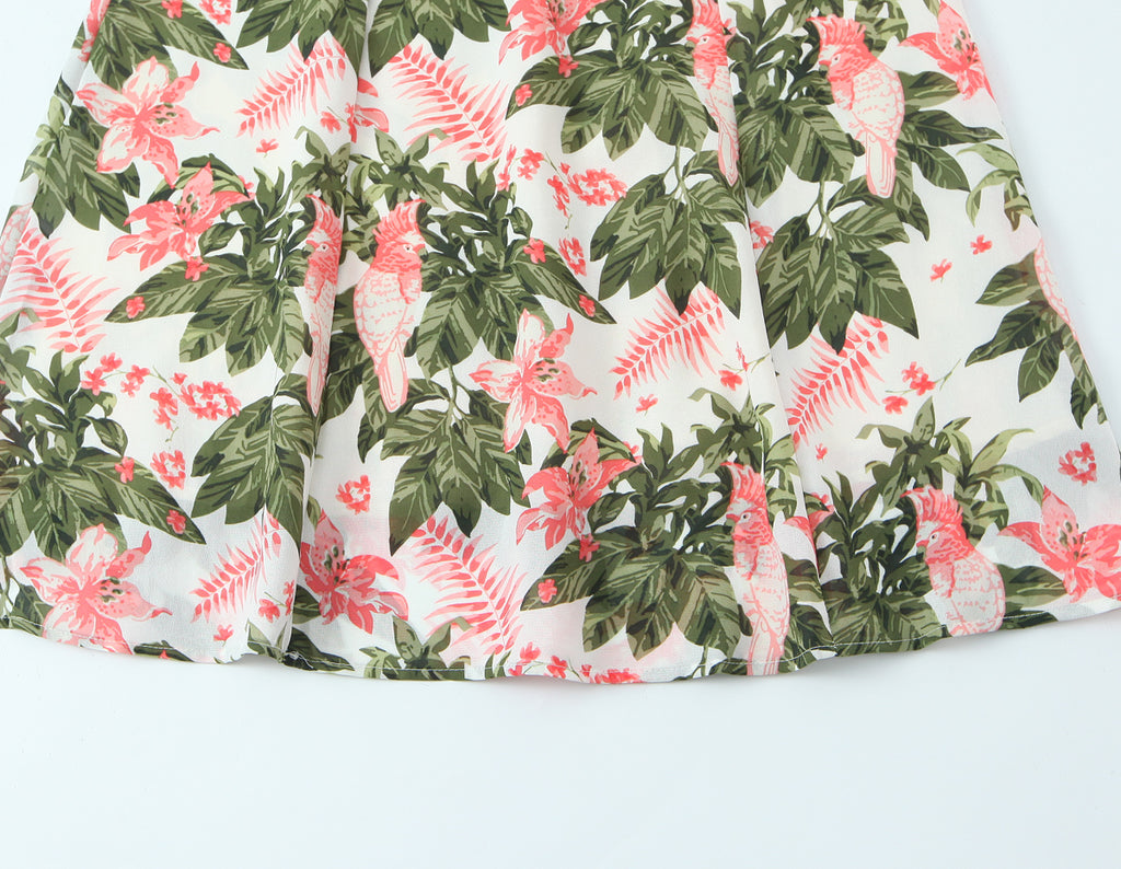 Robe mi-longue française à imprimé floral sexy, coupe ajustée, amincissante, à lacets et nœud, avec bretelles
