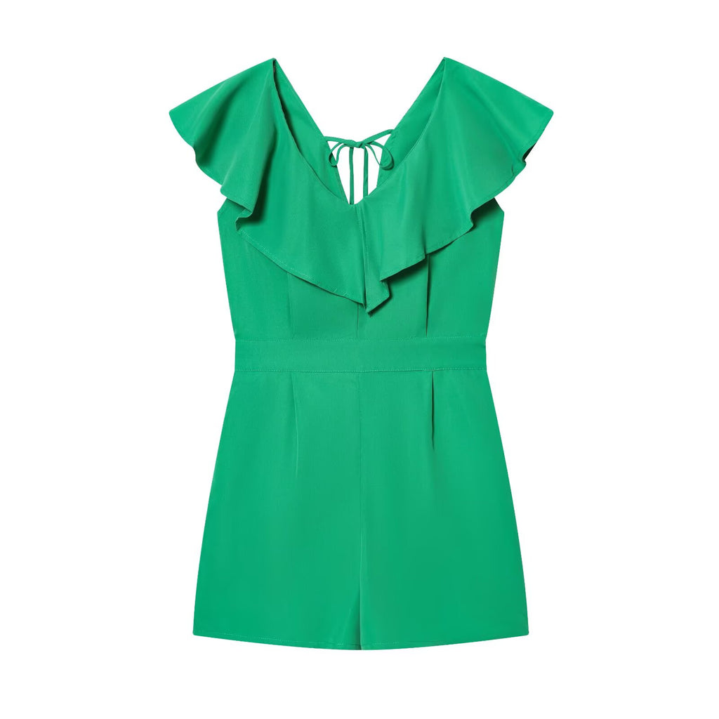 Mono sencillo con volantes de moda de primavera