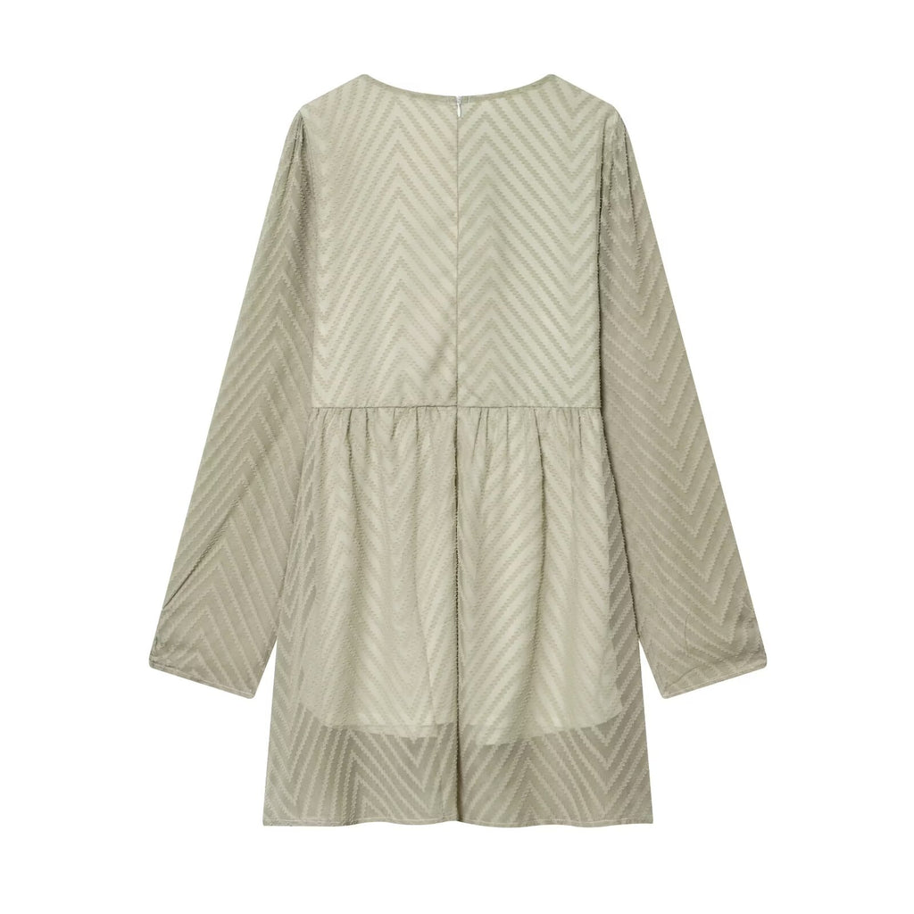 Women Clothing Gentle Wild Loose Casual Long Sleeves Dress