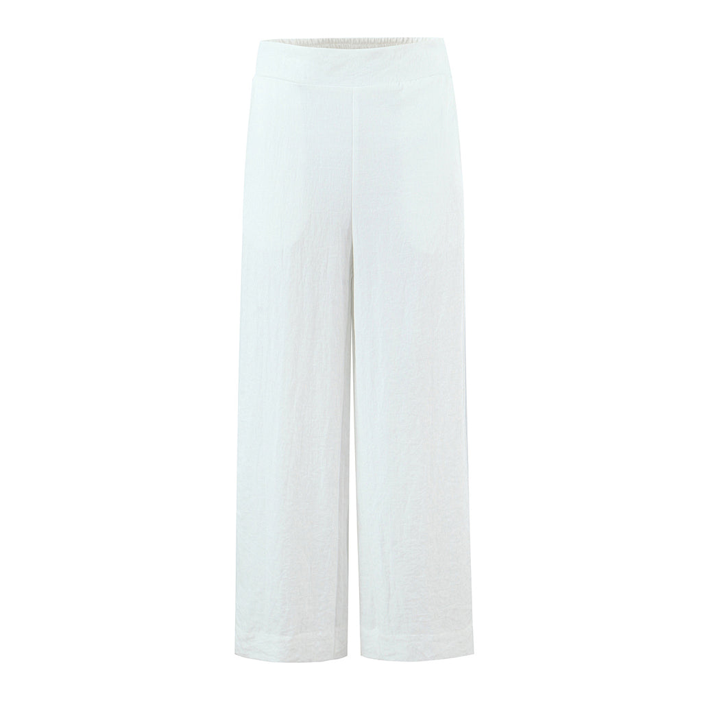 Ensemble chemise sans manches et pantalon en dentelle blanche pour femme, style été, style français, jambes larges