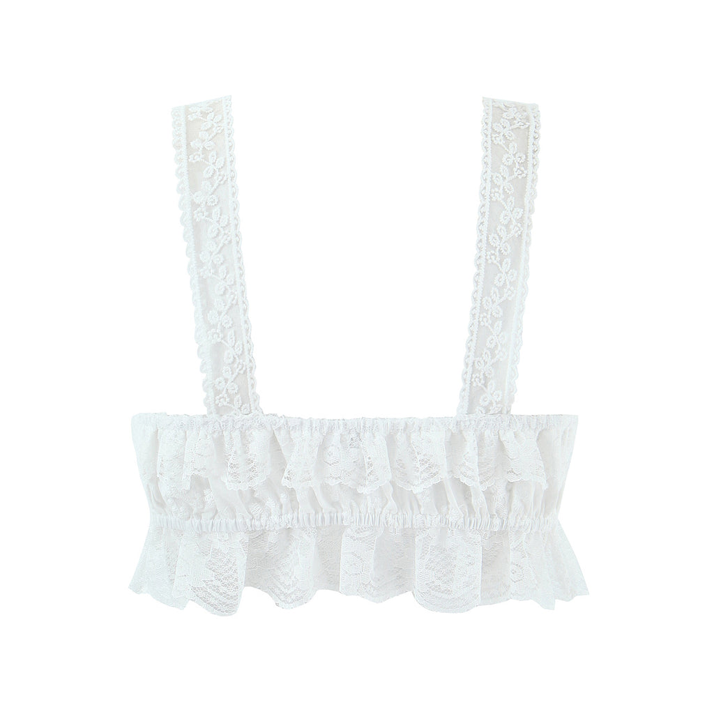 Ensemble jupe salopette en dentelle française pour femme