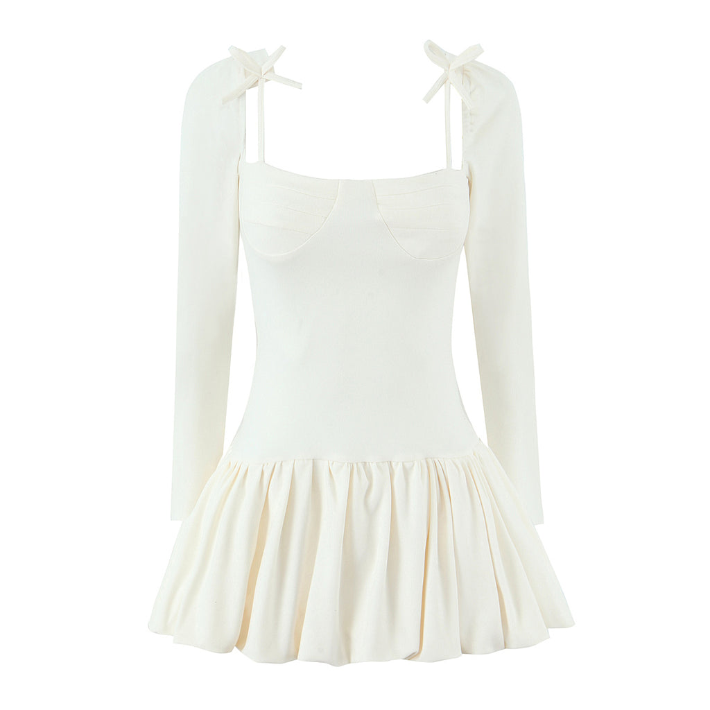 Robe courte amincissante à manches longues pour femme