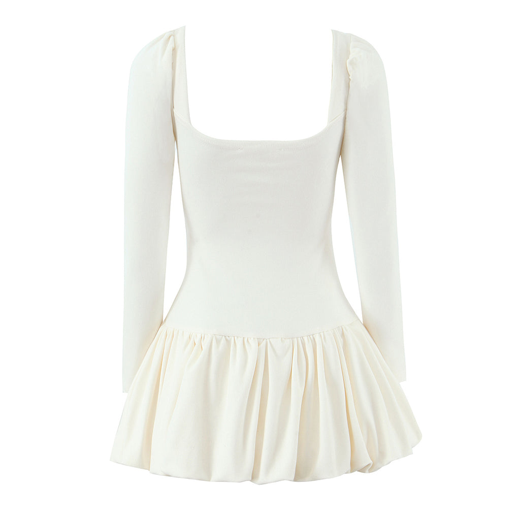 Robe courte amincissante à manches longues pour femme