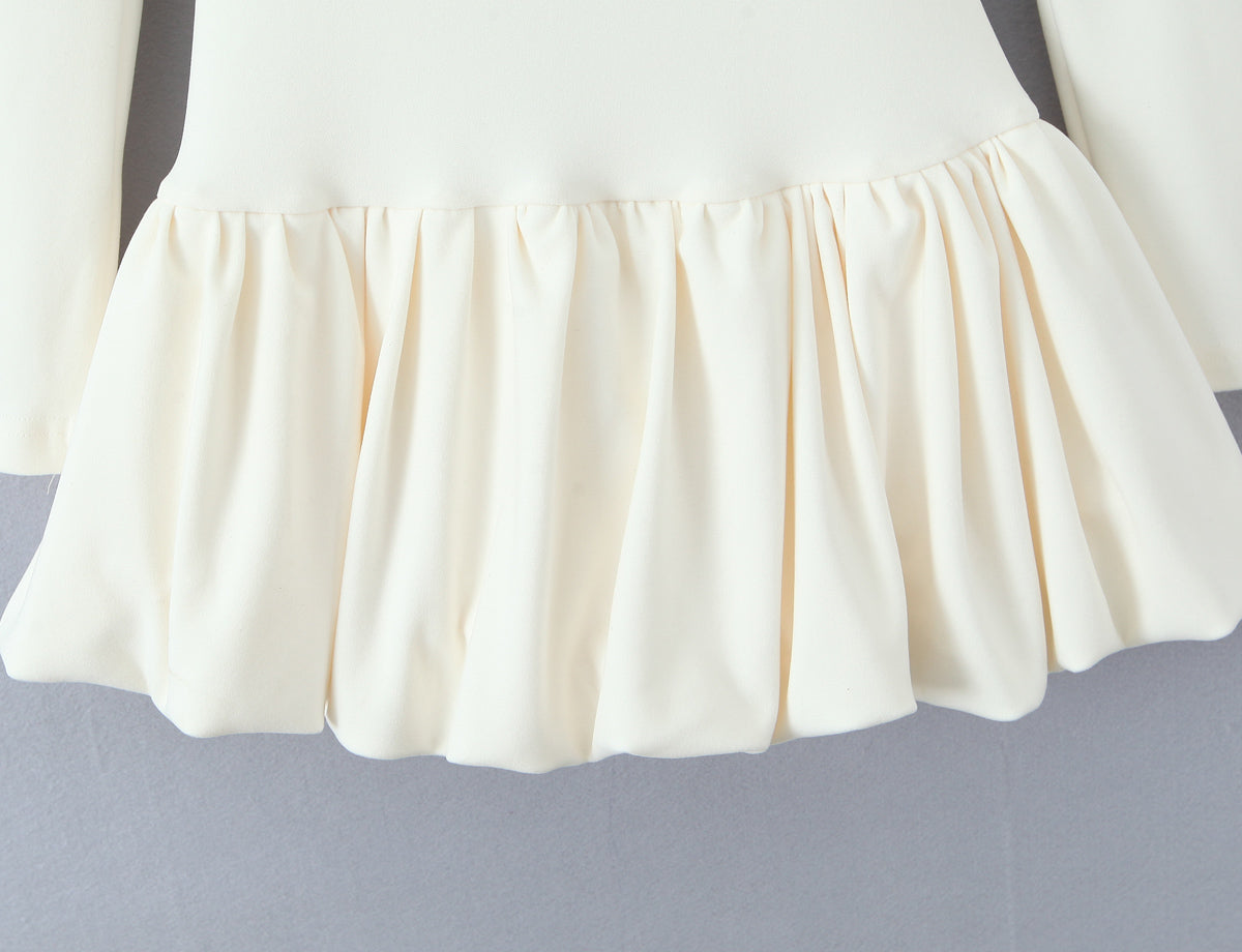 Robe courte amincissante à manches longues pour femme