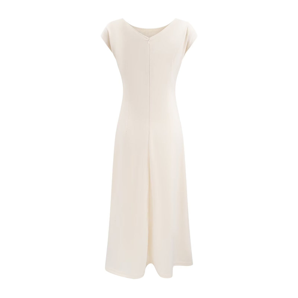 Robe longue sans manches légèrement cintrée pour femme, coupe simple et élégante, amincissante et chic.