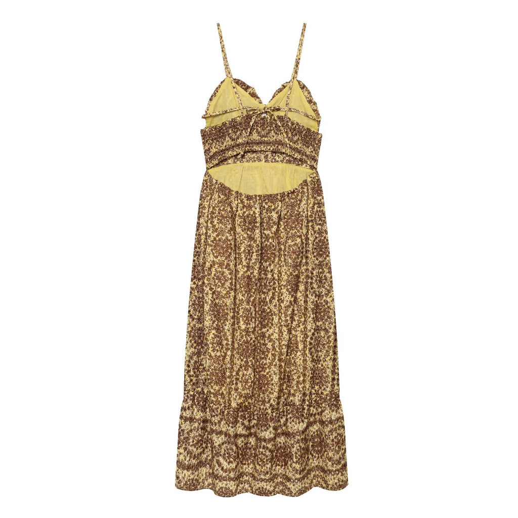 Summer Hollow Out Cutout Embroidery Open Design Midi Dress