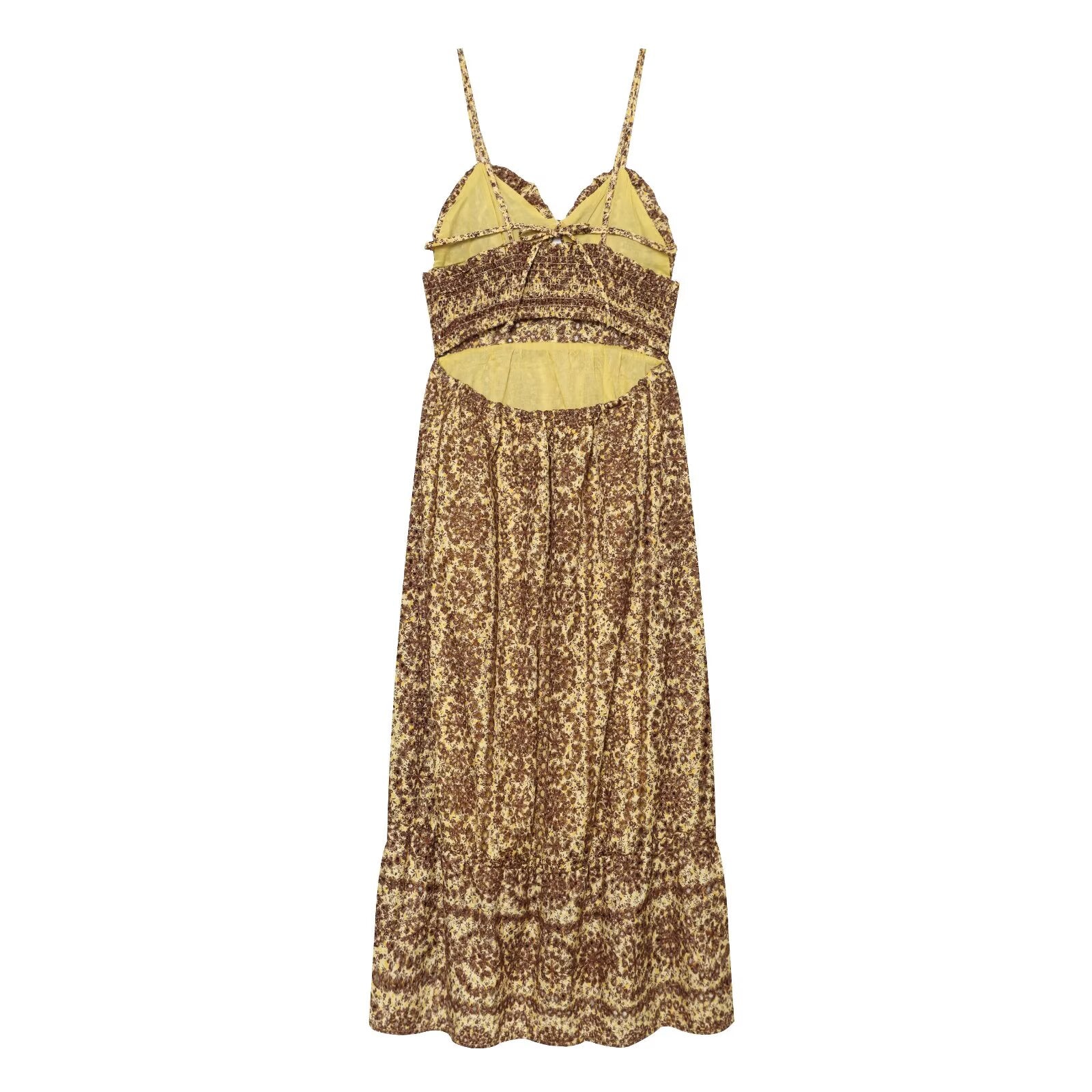 Summer Hollow Out Cutout Embroidery Open Design Midi Dress