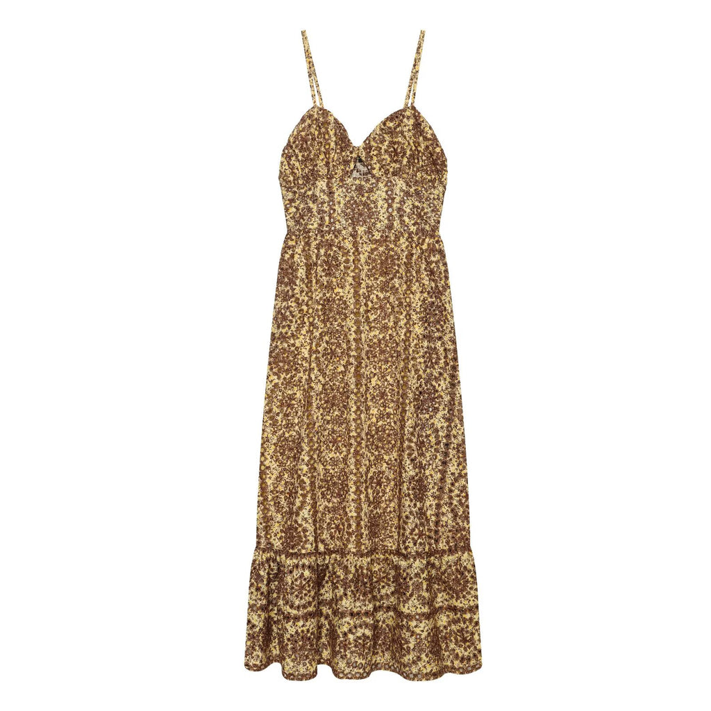 Summer Hollow Out Cutout Embroidery Open Design Midi Dress