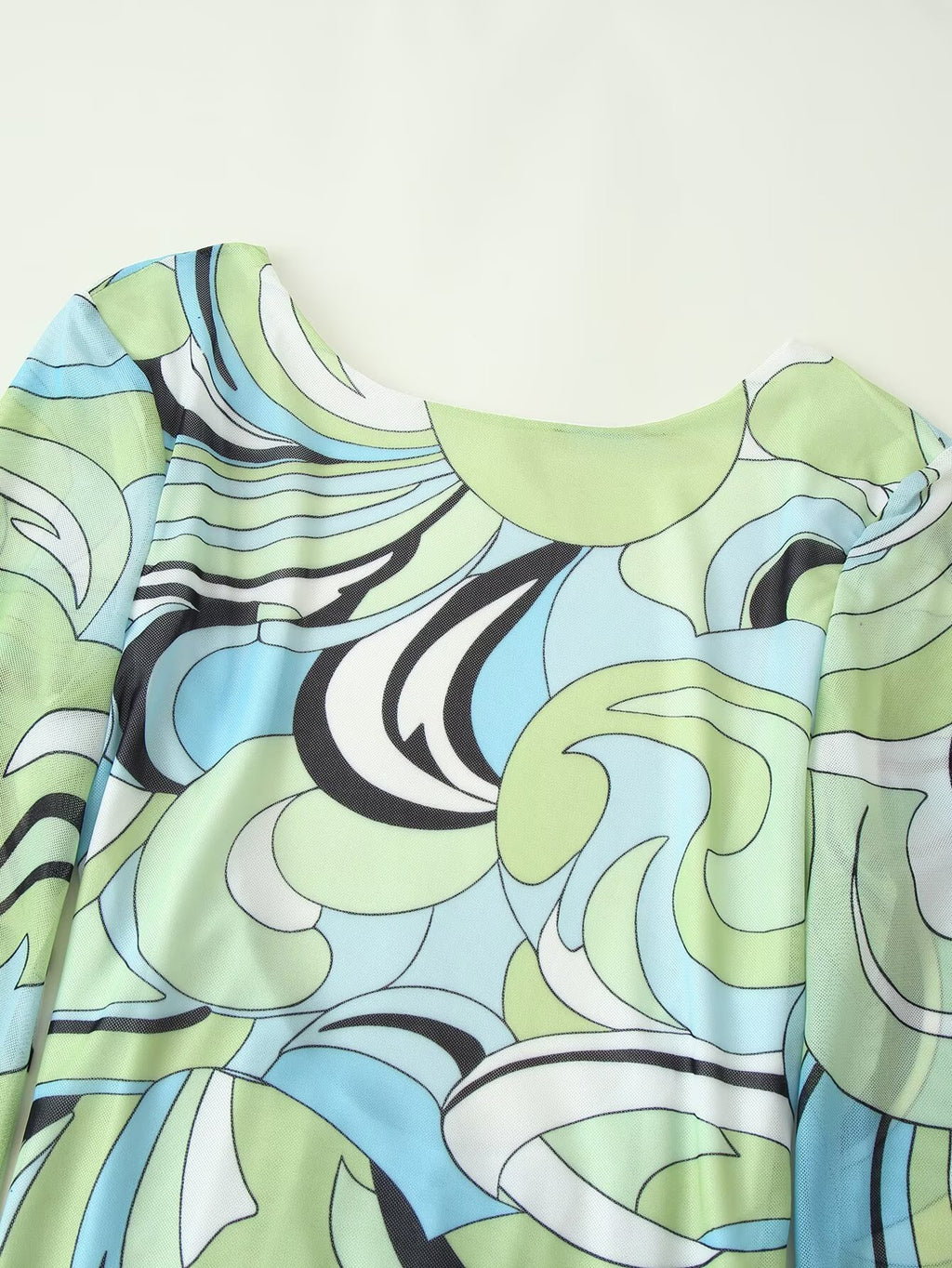 Women Clothes Flared Sleeves Printing Backless Dress