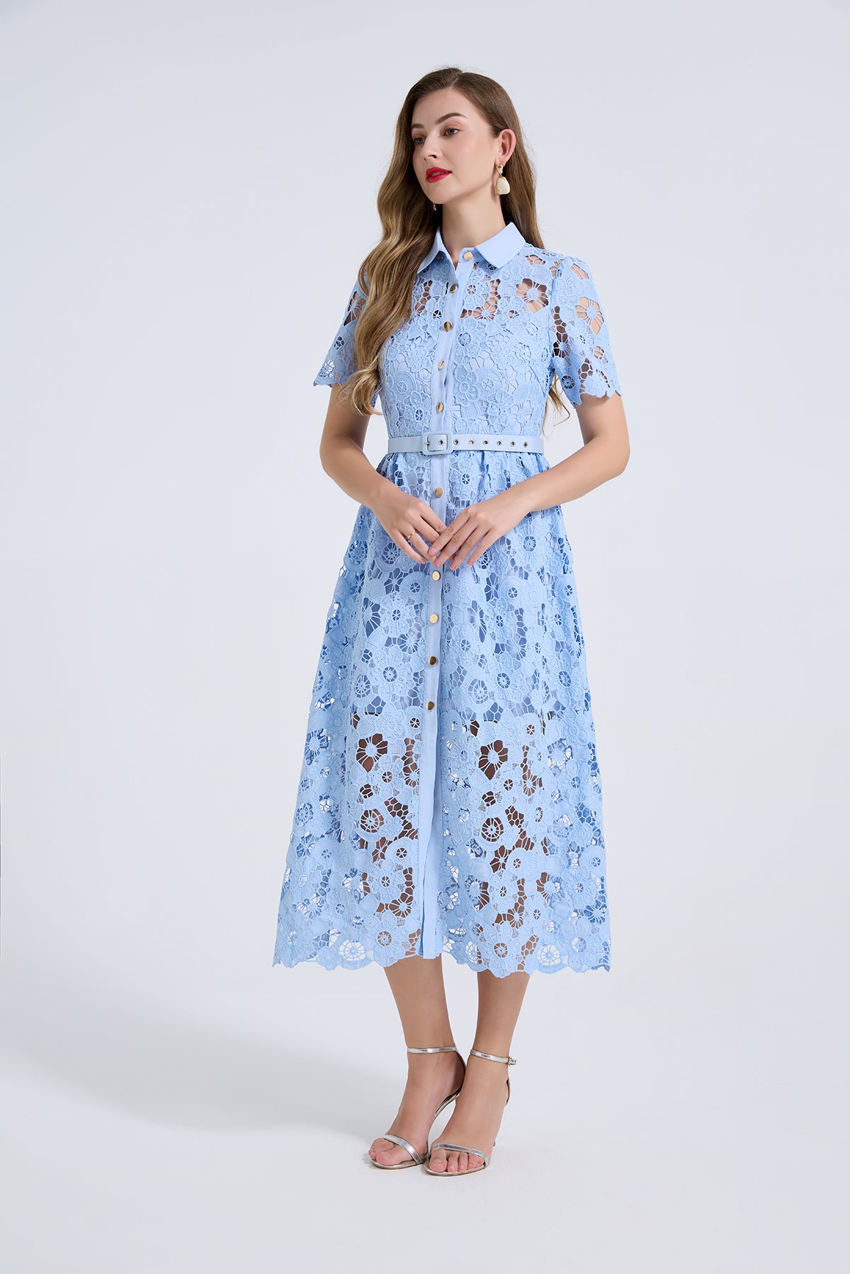 Women Summer Elegant Long A Line Short Sleeved Dress