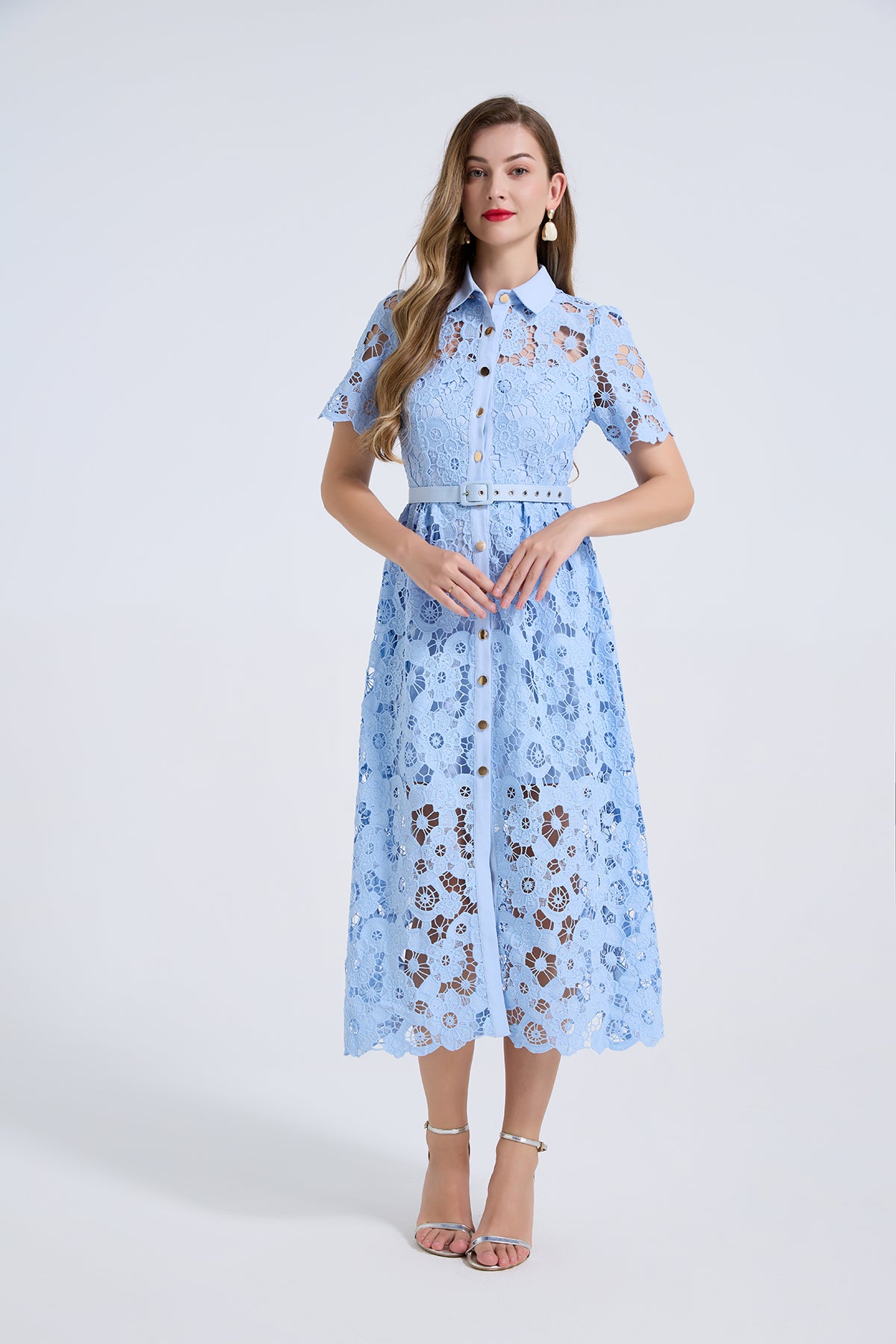 Women Summer Elegant Long A Line Short Sleeved Dress