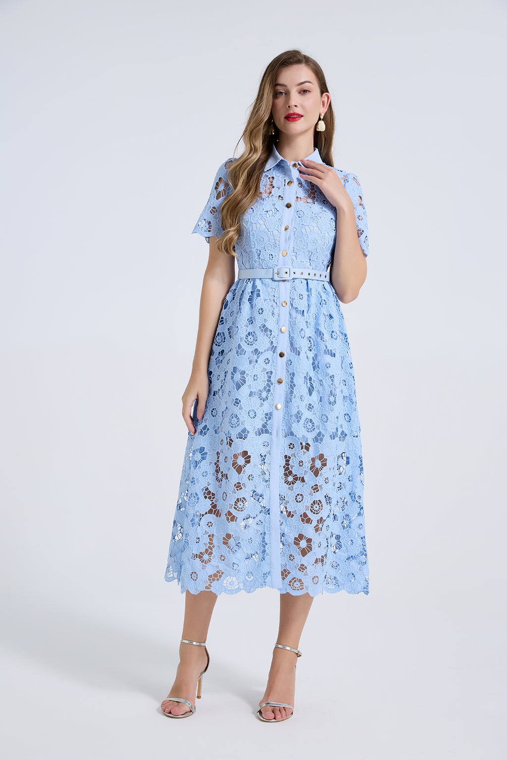 Women Summer Elegant Long A Line Short Sleeved Dress