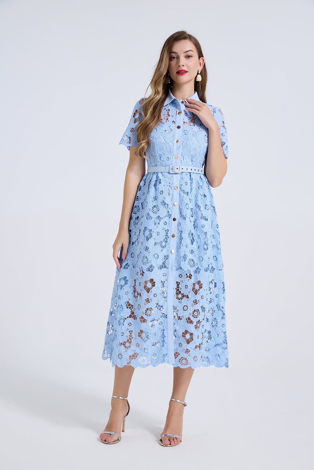 Women Summer Elegant Long A Line Short Sleeved Dress