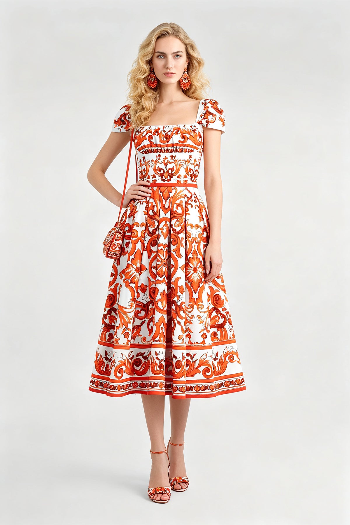 Women Summer Printed Short Sleeved Dress