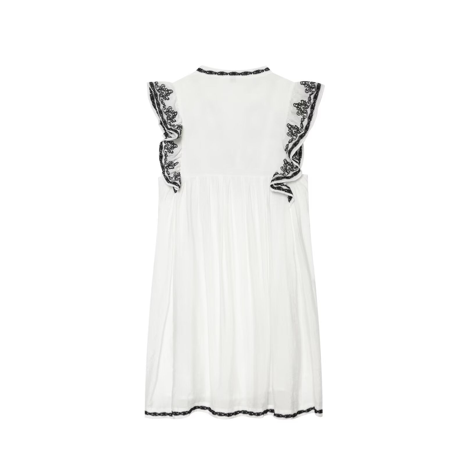 Vêtements Femme Été Décontracté Ample Robe Brodé Couleur Contrastante