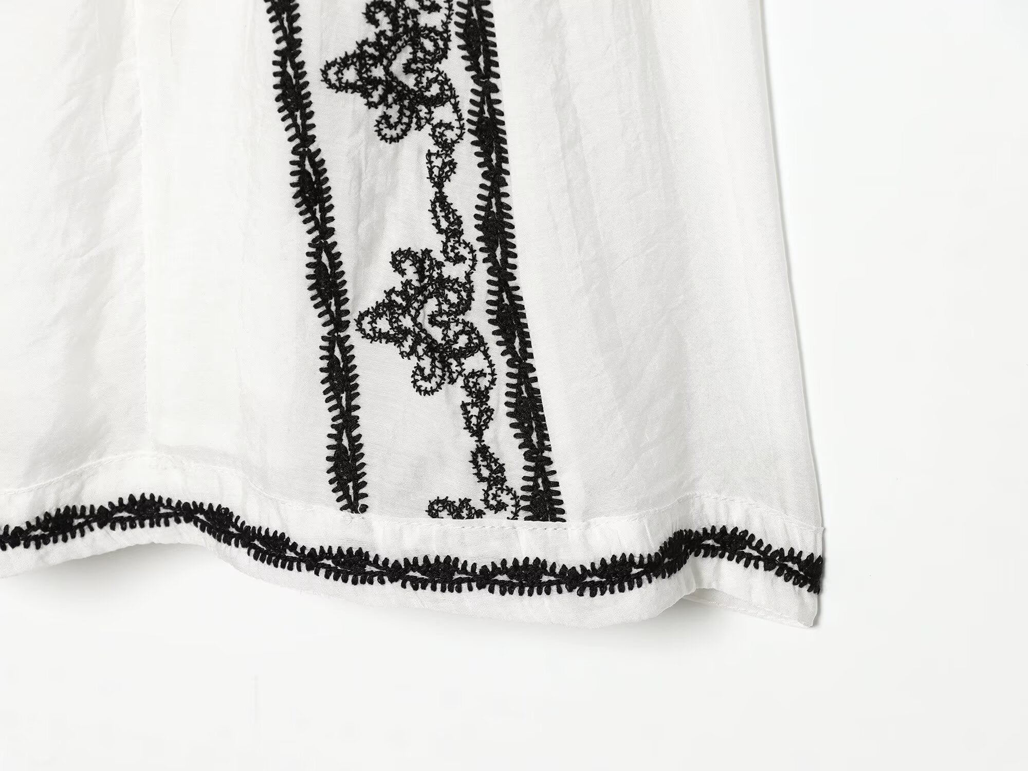 Vêtements Femme Été Décontracté Ample Robe Brodé Couleur Contrastante