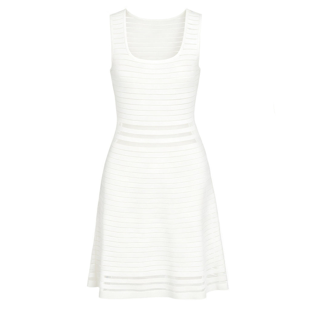 Summer Fashionable Knitted Heavy Industry Slim Slimming Sleeveless Dress for Women