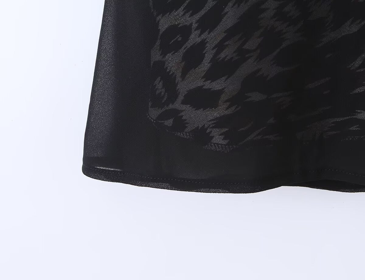 Vintage Leopard Print Halter Spaghetti Straps Dress Women Sexy Big Backless Slim Fit Seaside Holiday Midi Dress