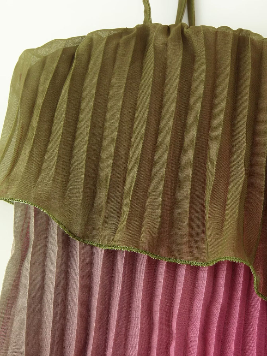 Women Clothing Summer Gradient Vacation Ruffled Pleated Layered Cami Dress