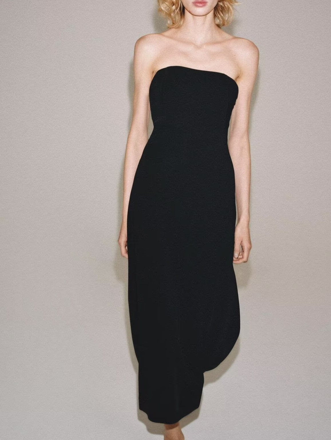 Women Clothing Summer Office High Grade Light Luxury Dress Solid Color Long Dress