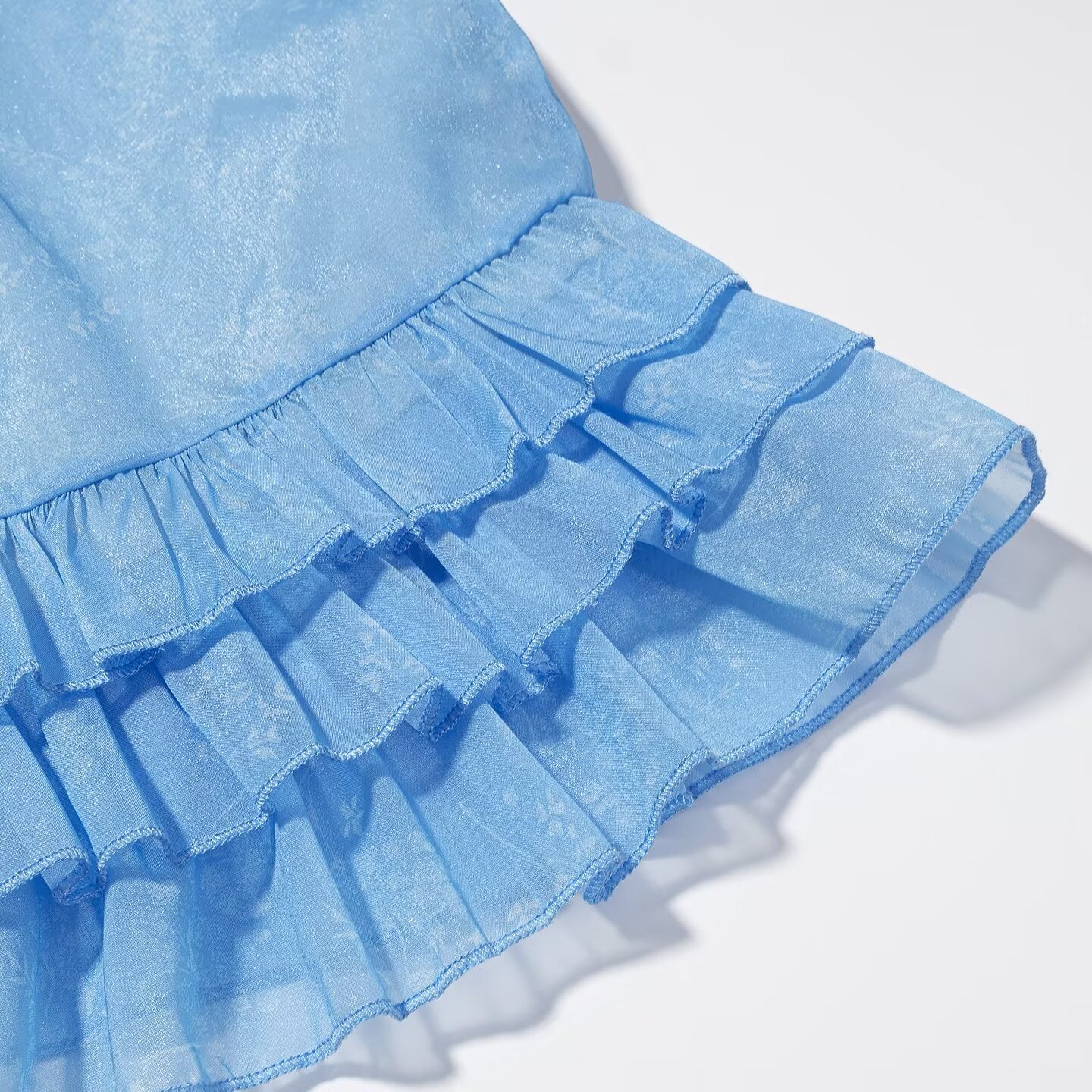 Waist Controlled Long Sleeves Ruffled Short Dress Early Autumn