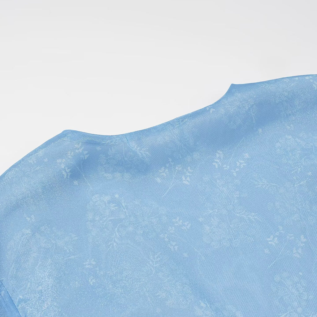 Waist Controlled Long Sleeves Ruffled Short Dress Early Autumn