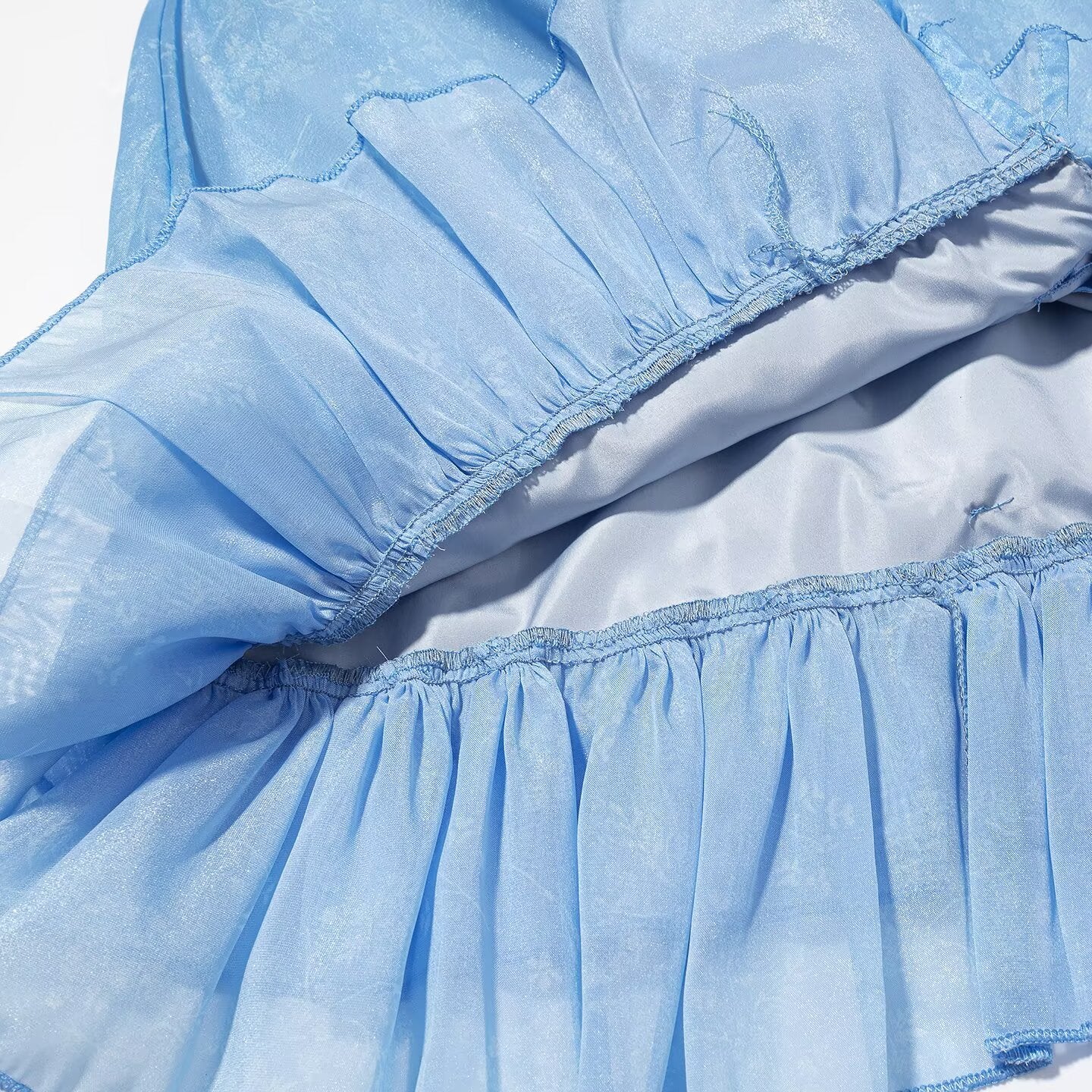 Waist Controlled Long Sleeves Ruffled Short Dress Early Autumn