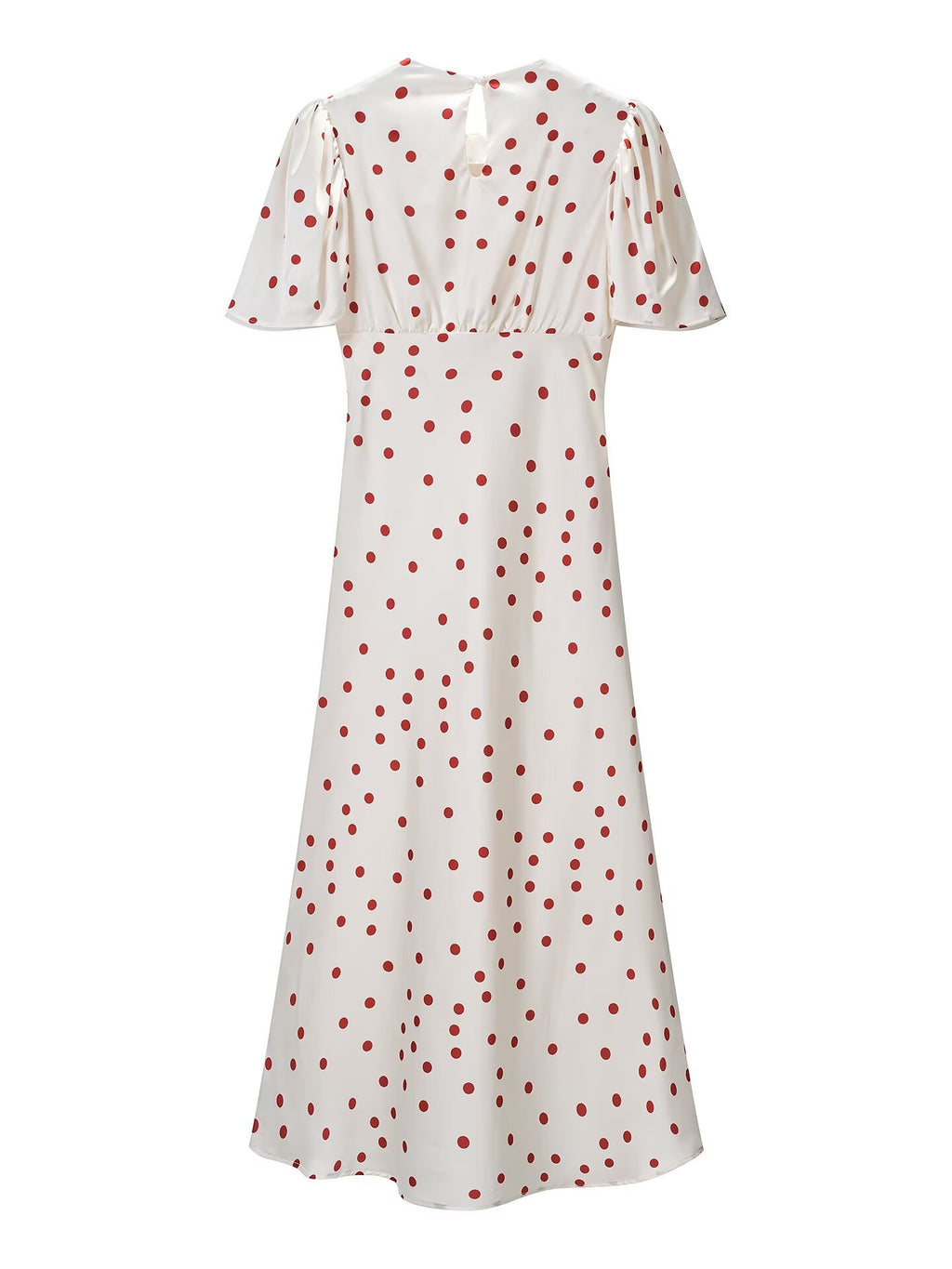 Women Clothing Summer Sweet Niche round Neck Polka Dot Print Stringy Selvedge Dress
