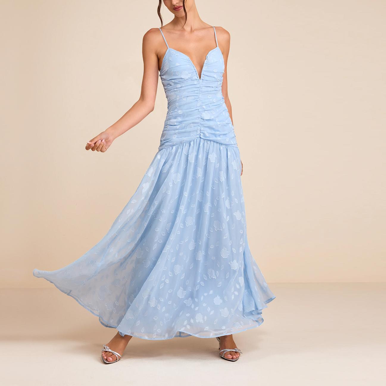 Women Clothing French Strap Floral Elegant Holiday Dress