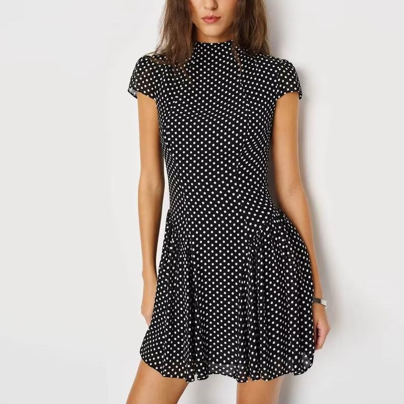 Vestido de lunares con control de cintura para mujer