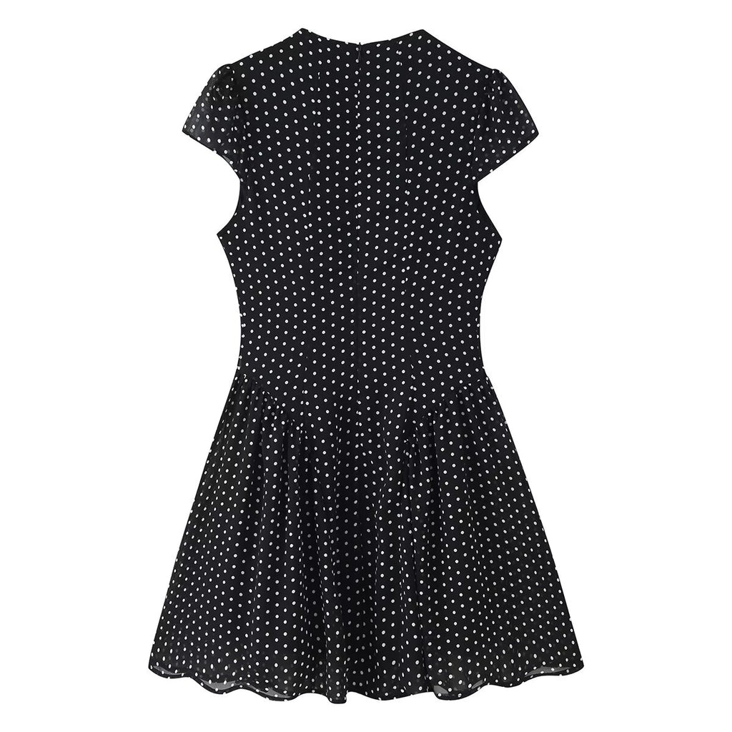 Vestido de lunares con control de cintura para mujer