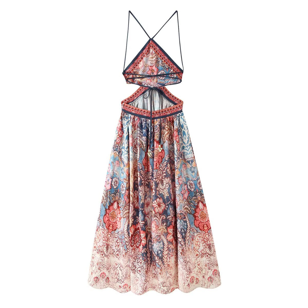 Vestido Halter Corto de Mujer Ajustado con Espalda Descubierta y Recortes para Otoño