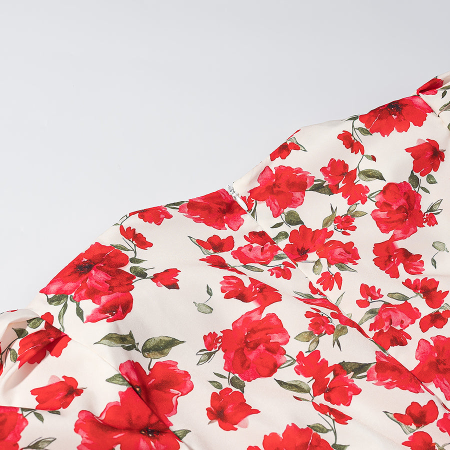 Robe imprimée à col plongeant en V profond, élégante et amincissante pour femme, collection été
