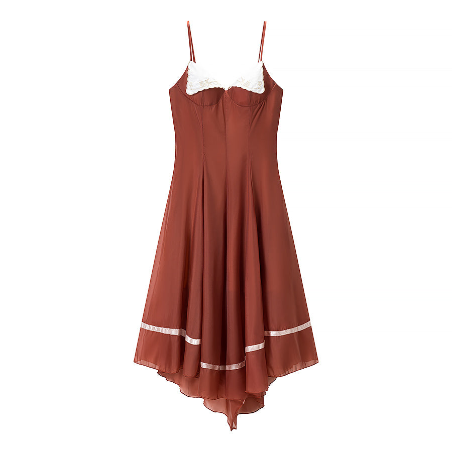 Vestido de mujer con tirantes bordados para la oficina
