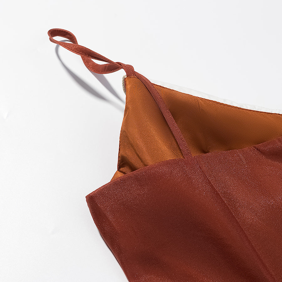 Vestido de mujer con tirantes bordados para la oficina