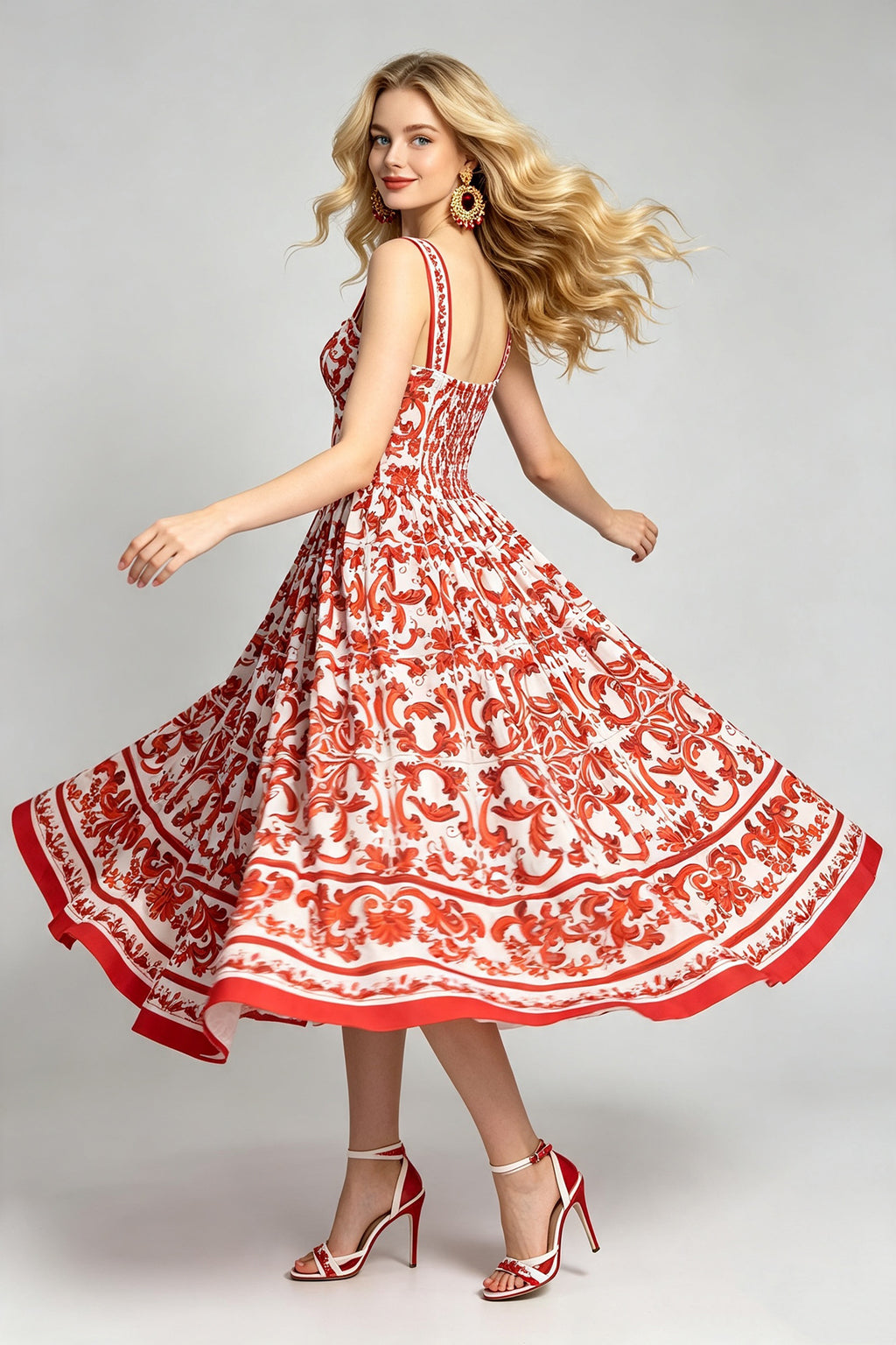Women Summer Printed Halter Maxi Dress