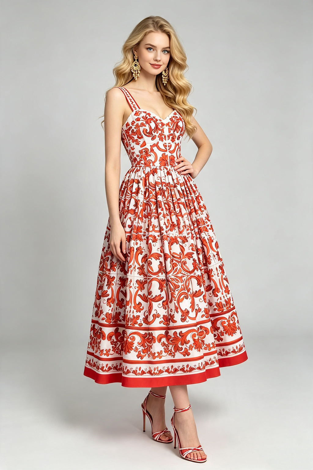 Women Summer Printed Halter Maxi Dress