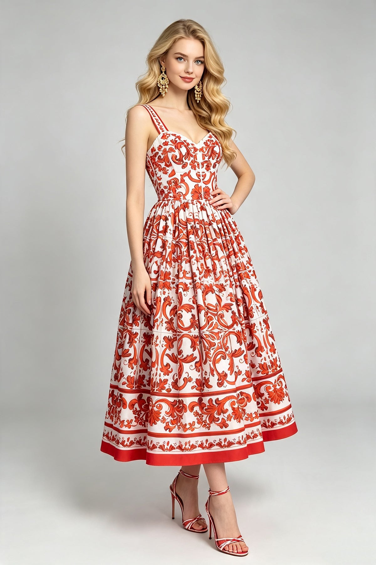 Women Summer Printed Halter Maxi Dress