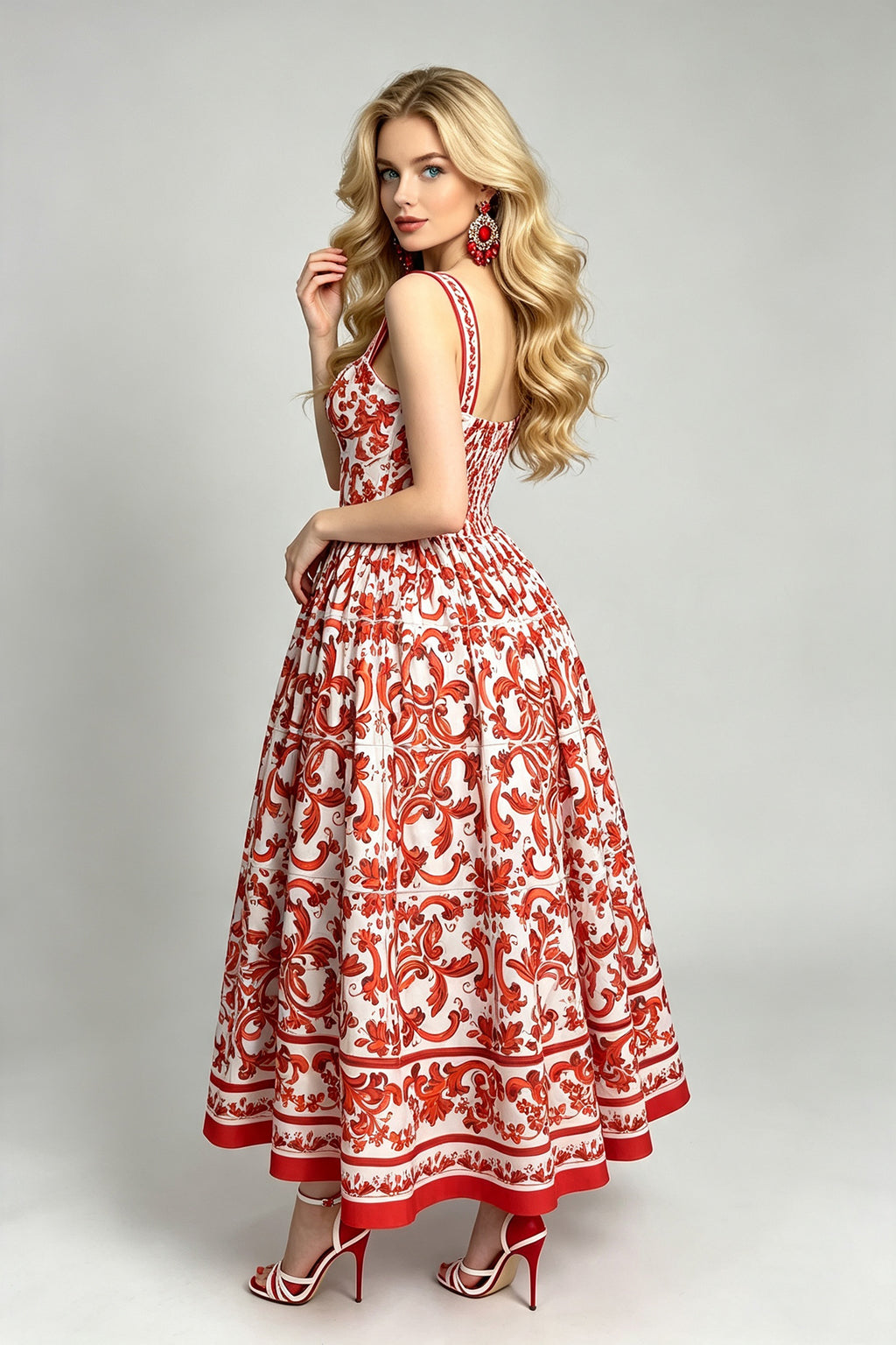 Women Summer Printed Halter Maxi Dress