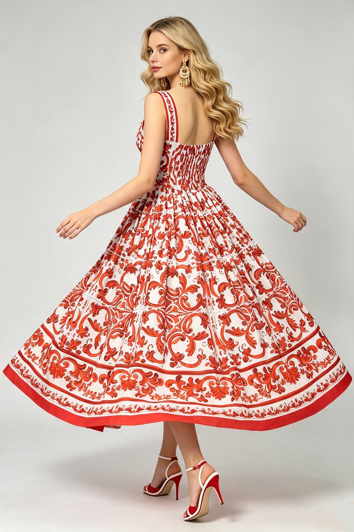 Women Summer Printed Halter Maxi Dress