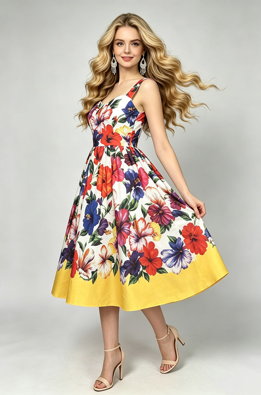 Women Summer Printed A Line Dress