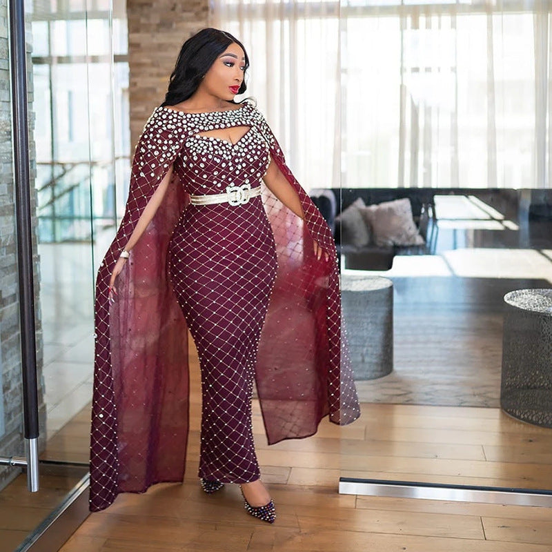 Robe châle dorée sexy fourreau cintrée