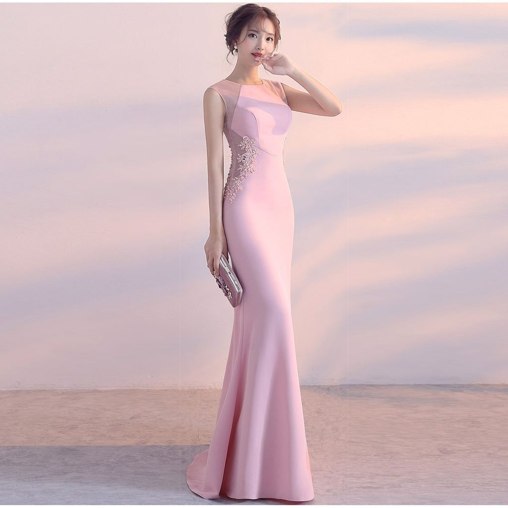 Robe de soirée femme cocktail élégante coupe ajustée cinq couleurs robe maxi