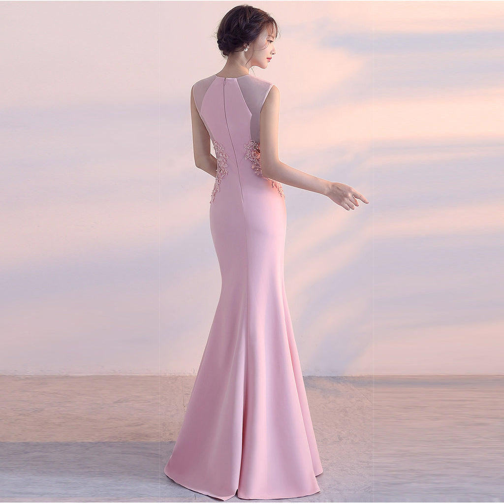 Robe de soirée femme cocktail élégante coupe ajustée cinq couleurs robe maxi
