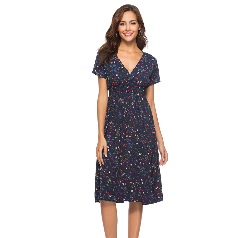 Dark Blue Small Floral
