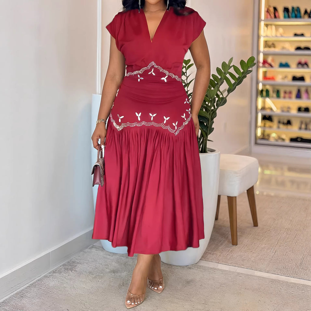 Vestido elegante ajustado sin mangas con adornos de diamantes de imitación para mujer